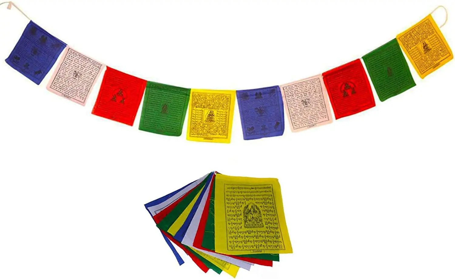 Tibetan Wind Horse Lungta prayer flags in Himalayas