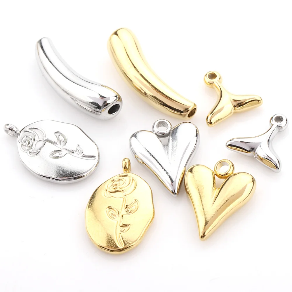 

Gold plated jewelry findings stainless steel chili rose whale tail fin jewelry component