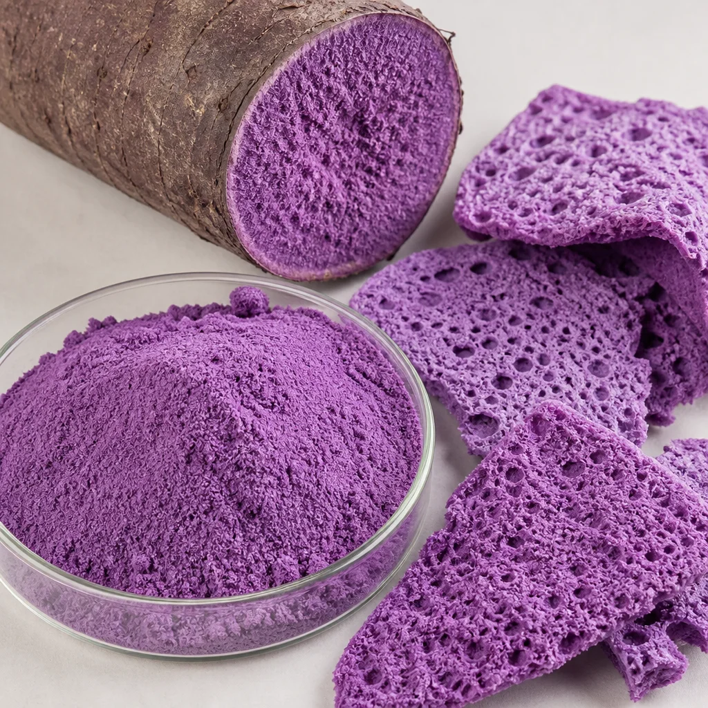 Freeze-dried UBE powder and porous UBE slices