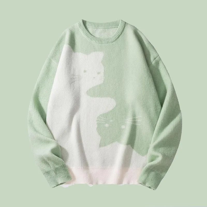 Mint Green Cat Knit Jumper