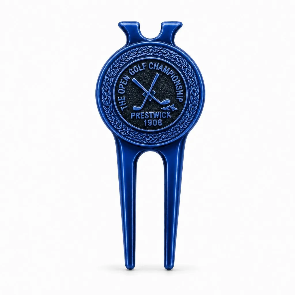 Royal Blue Golf Divot Tool with Magnetic Ball Marker