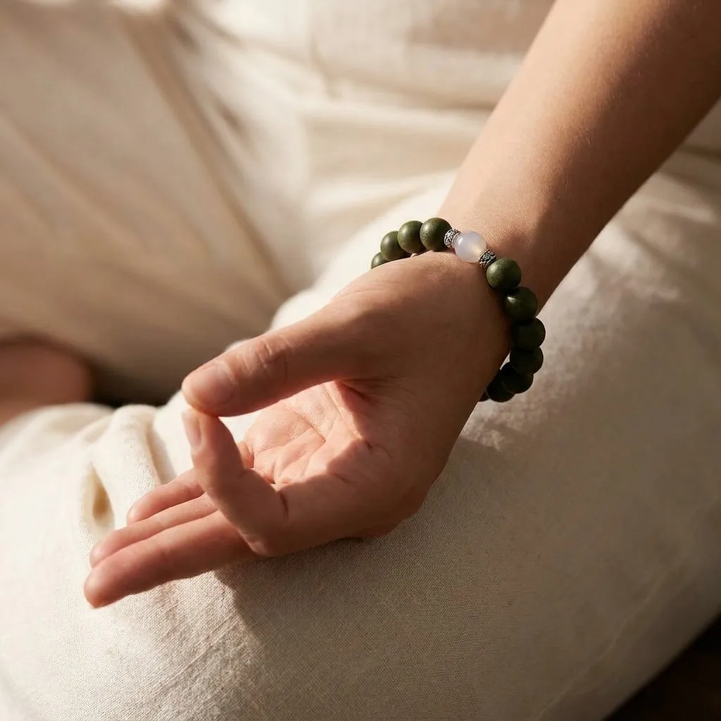 Day Reset bracelet during meditation