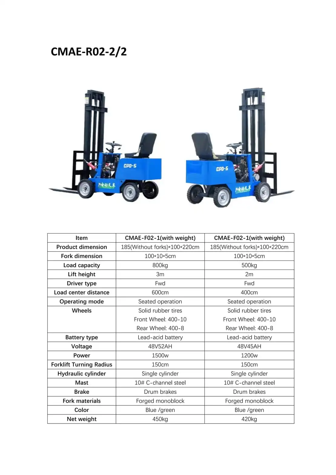 CMAE-F02-1 With Weight 800kg / 3m