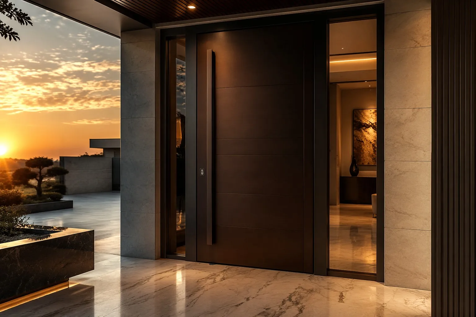 Aluminum Exterior Pivot Doors Manufacturer China Factory Price Heavy-Duty Waterproof Richocean