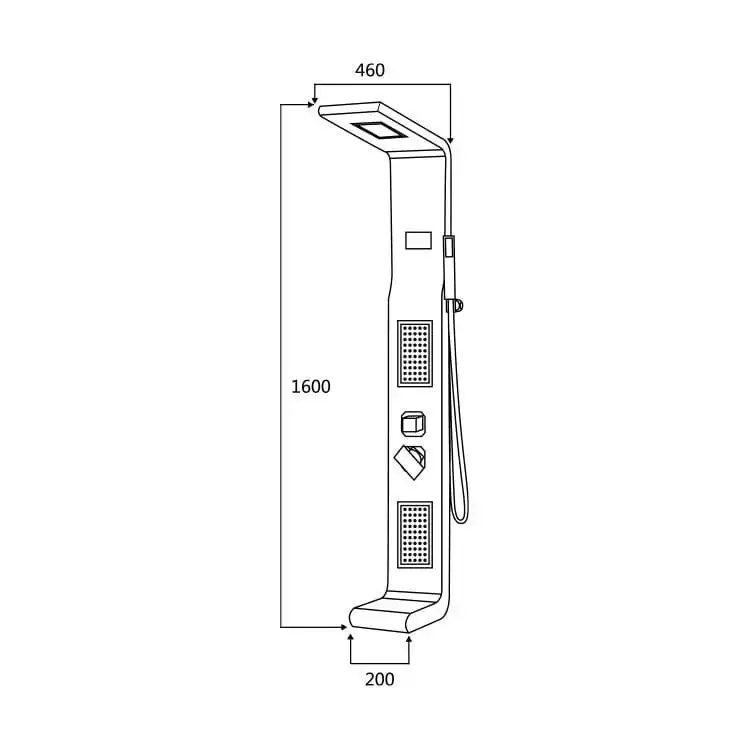 mirror-chrome-stainless-shower-tower-dimensions