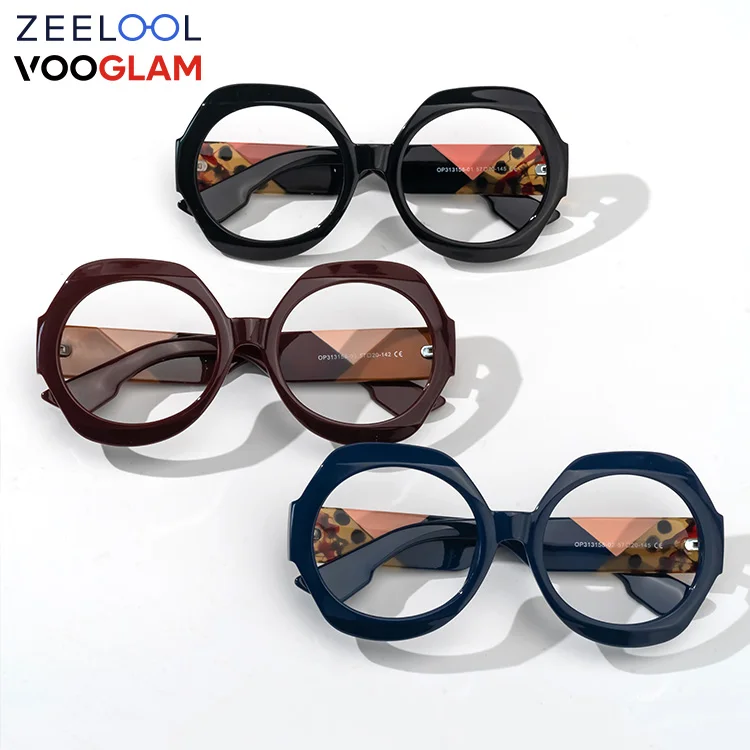 

Zeelool Neostyle Trendy Unisex Geometric Plastic Black Oversized Optical Eyeglasses Thick Decoration Frame