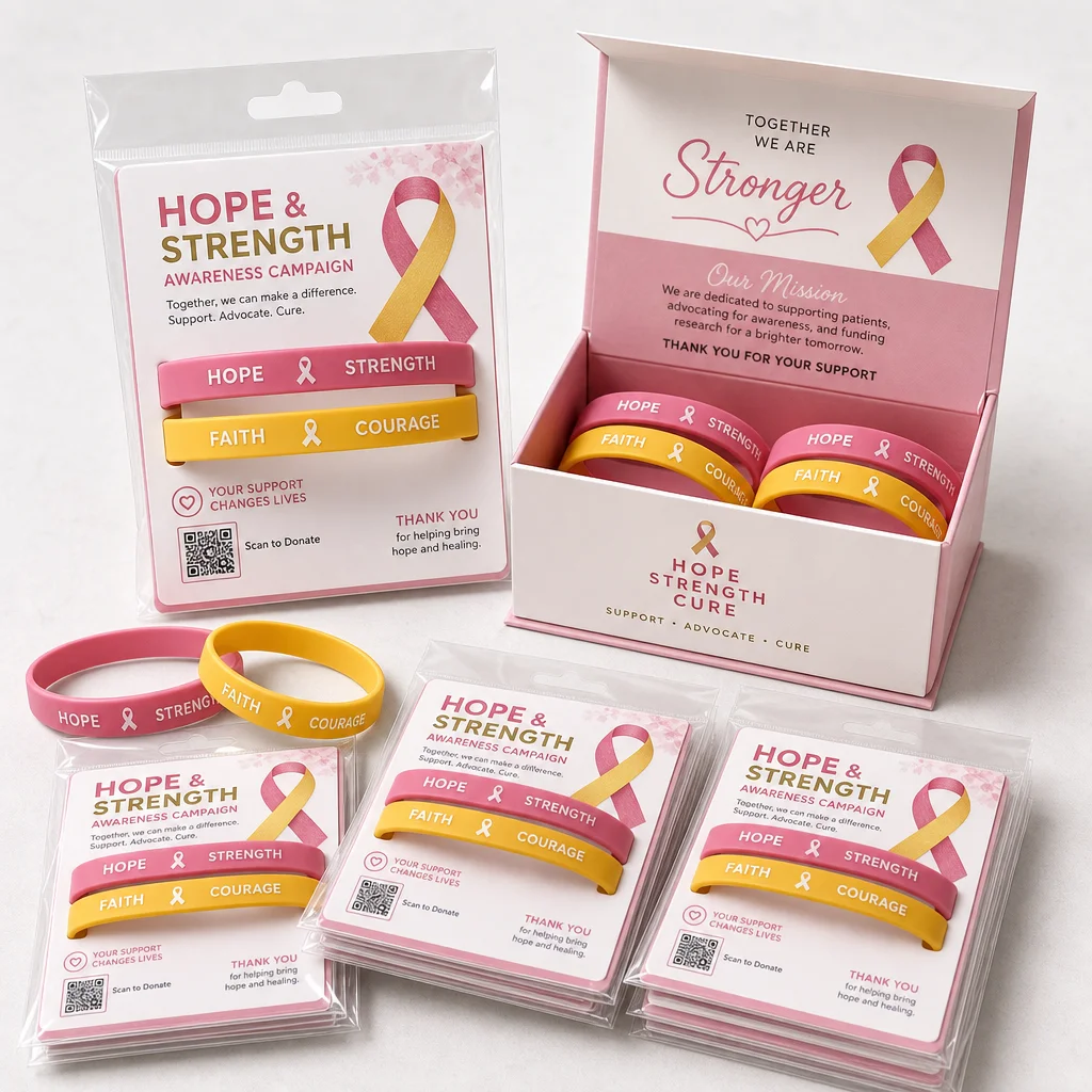 Custom printed awareness backing cards and master export carton packaging