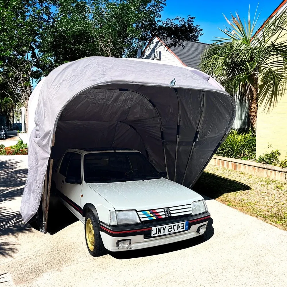 Outdoor Car Cover Portable Garage Folding Parking Shelter with Durable Stainless Steel Frame Car Canopy