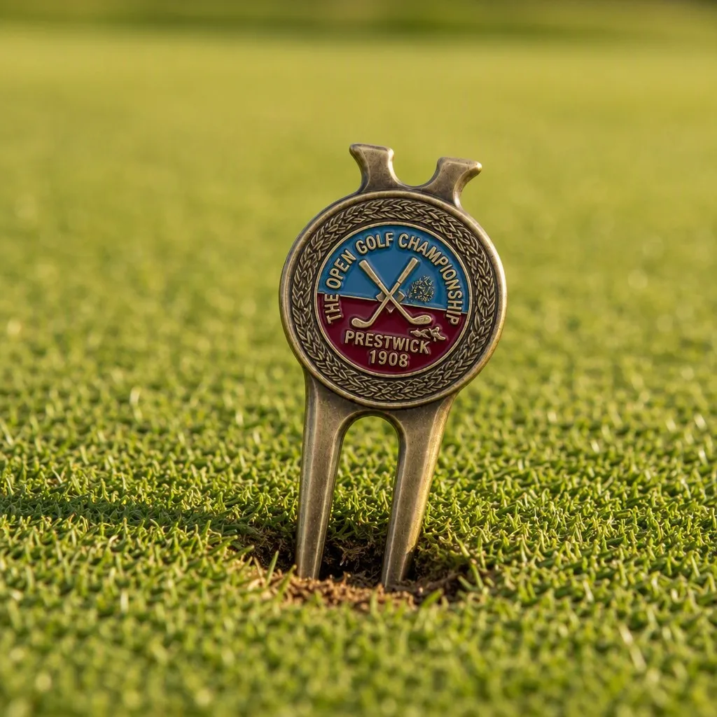 Divot tool repairing turf on the green