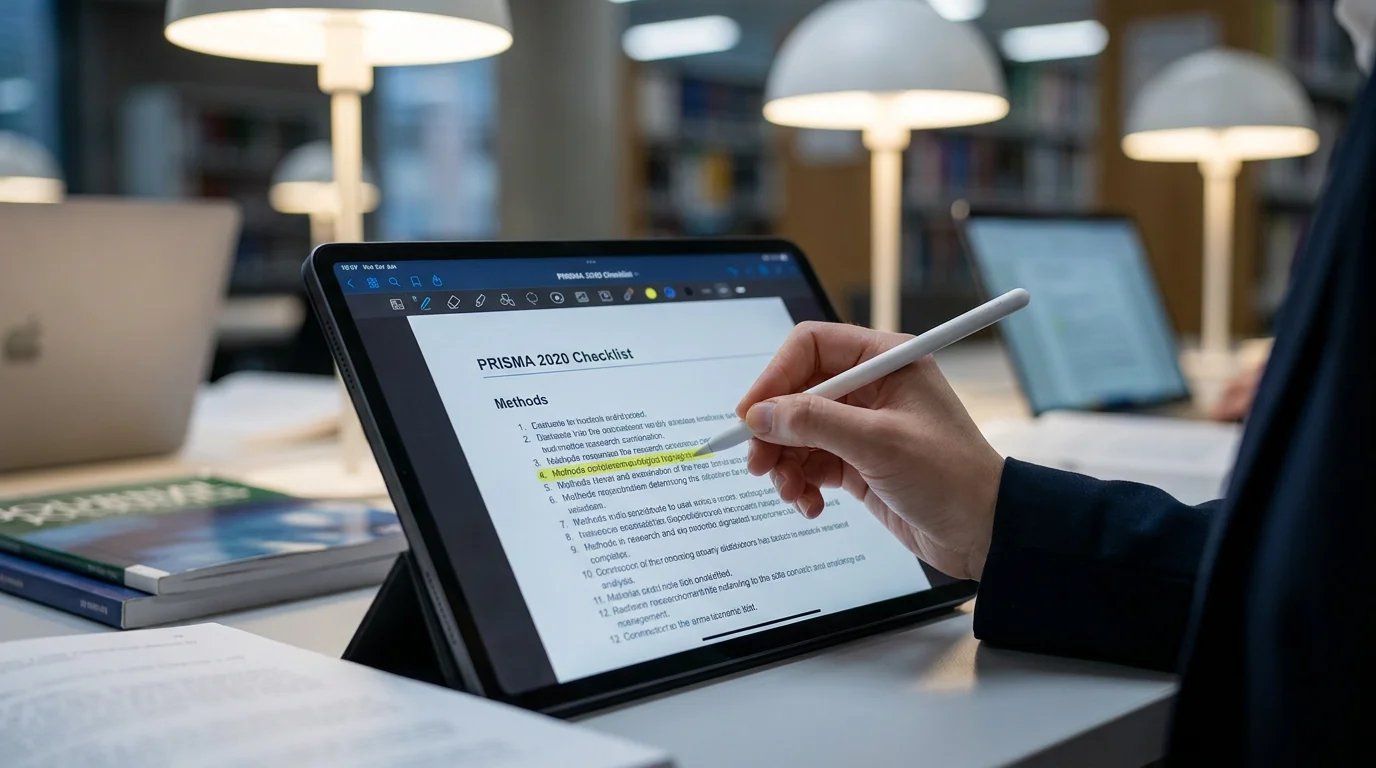 Close-up of PRISMA 2020 Checklist
