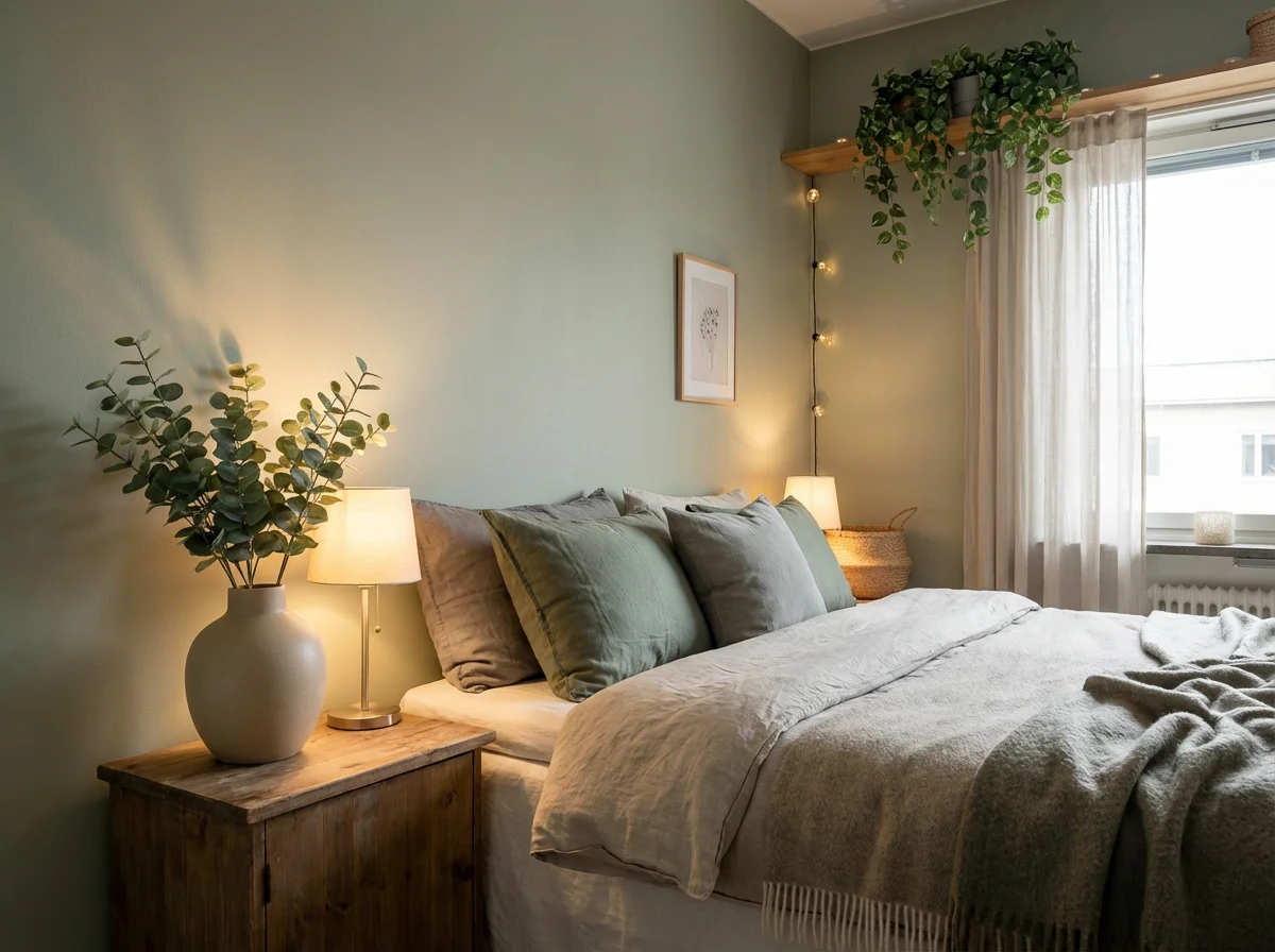 Artificial snake plant and money tree styled on a modern home office desk