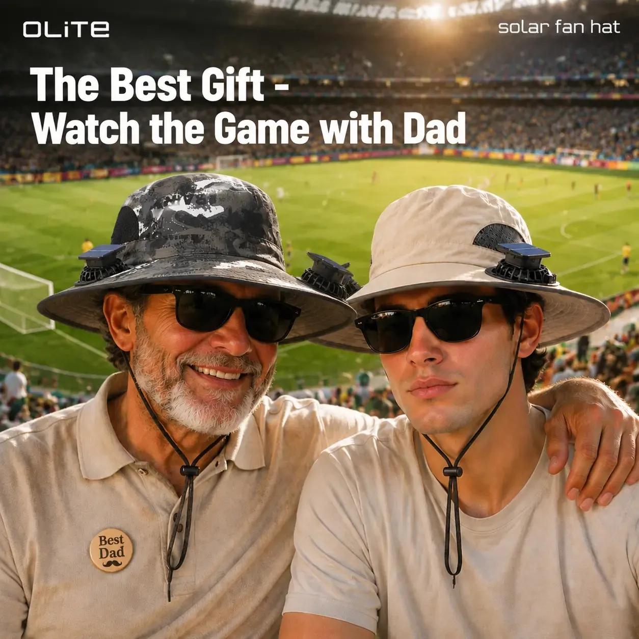 Watch the Game with Dad - Solar Fan Hat