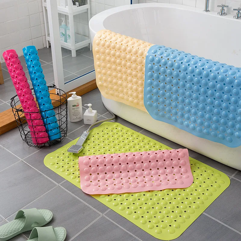 

Home Hotel Bathroom High Quality ECO PVC Bath Mat Double sided Anti slip Foot Massage Design Bathroom Mat