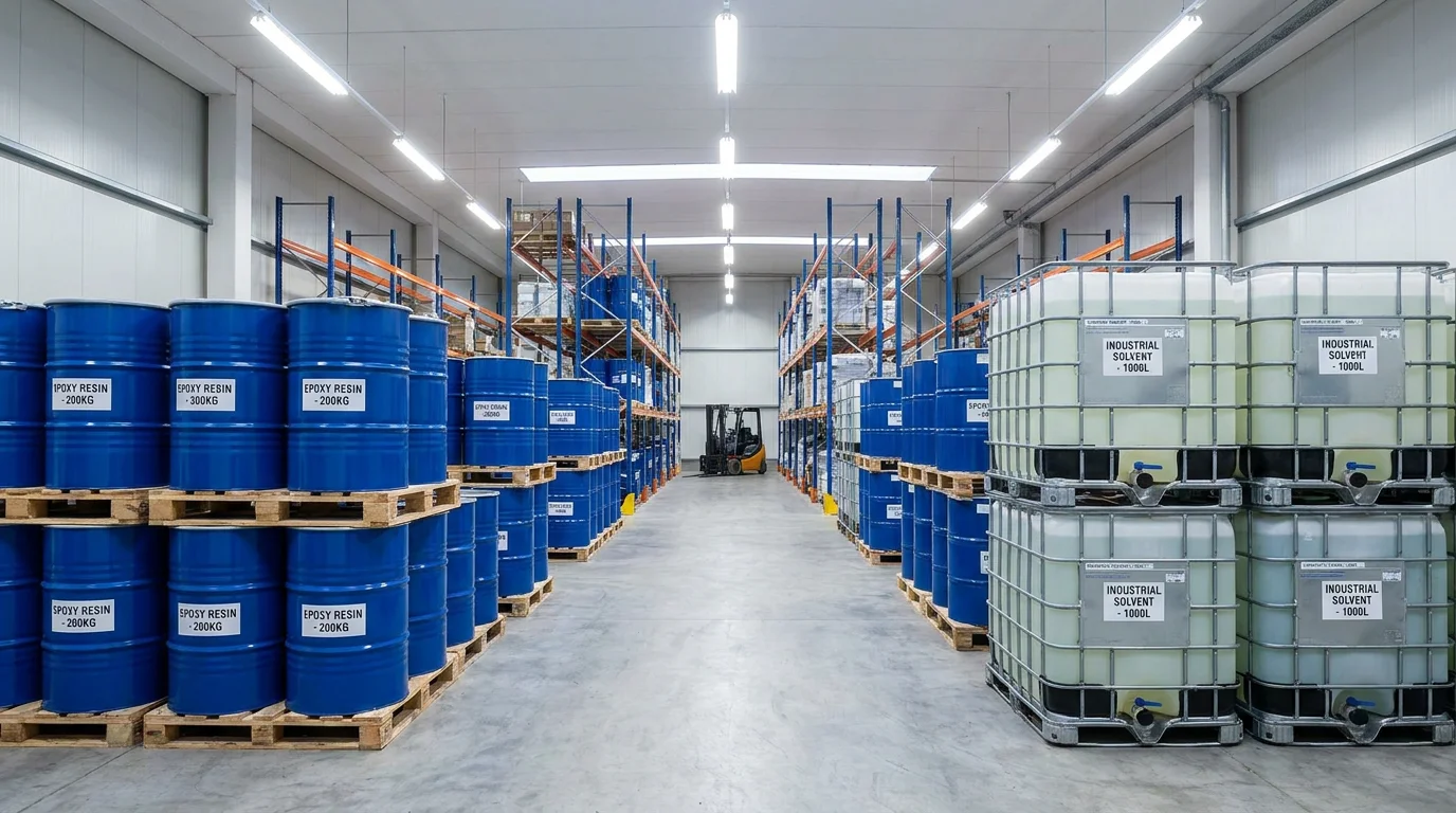 DOTP 200kg steel drums and IBC tote packaging