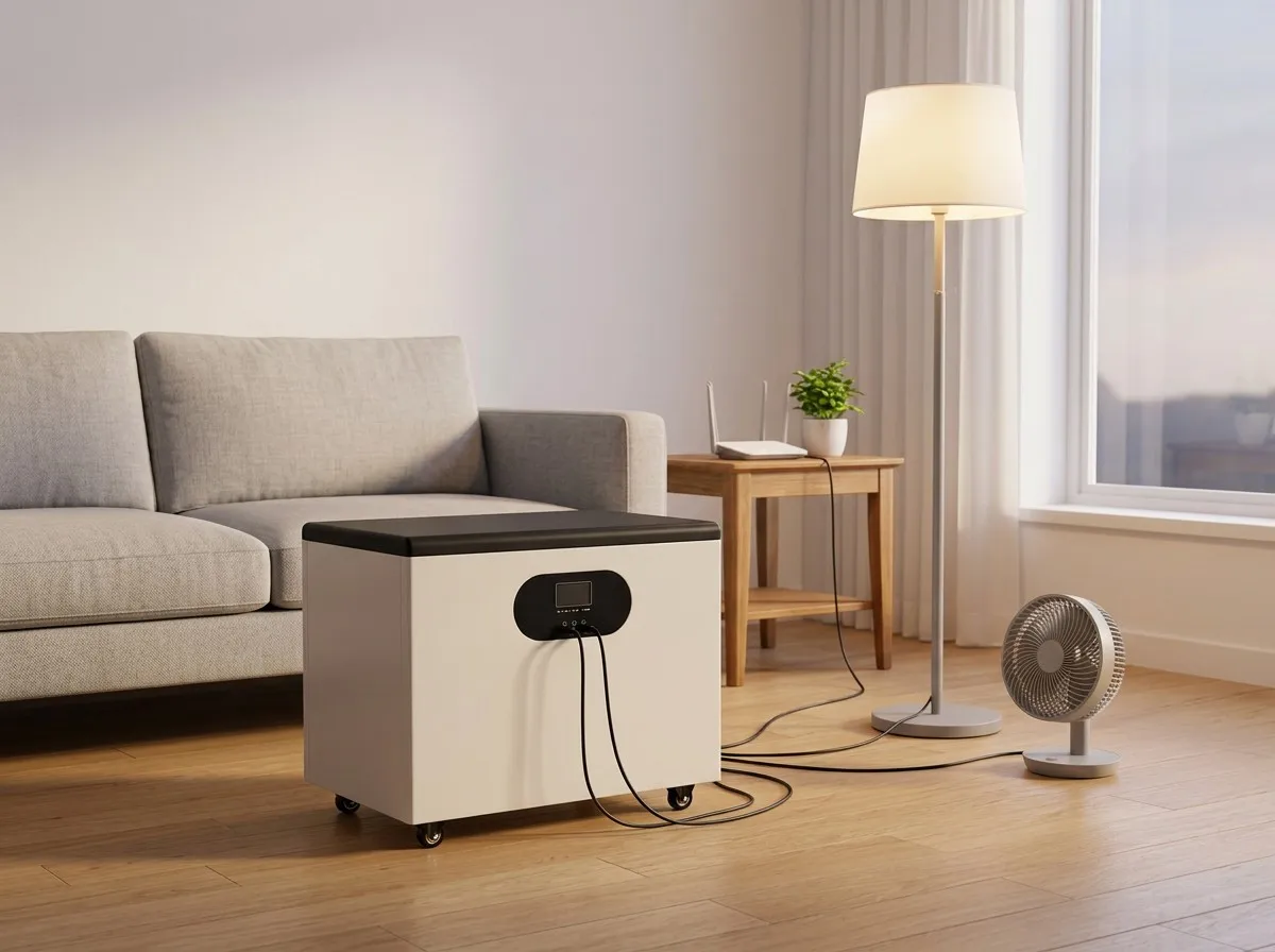 Ruihan portable power station keeping home lights and router running during an outage