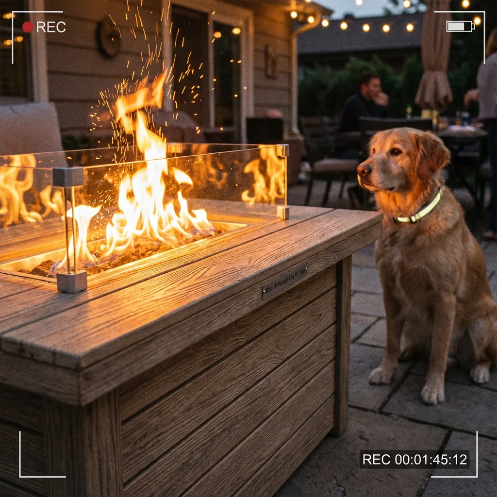 Arterki Outdoor SKU-16 Pet-Integrated Fire Pit Table Motion Moment