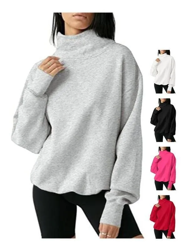 FISOEW Grey Turtleneck