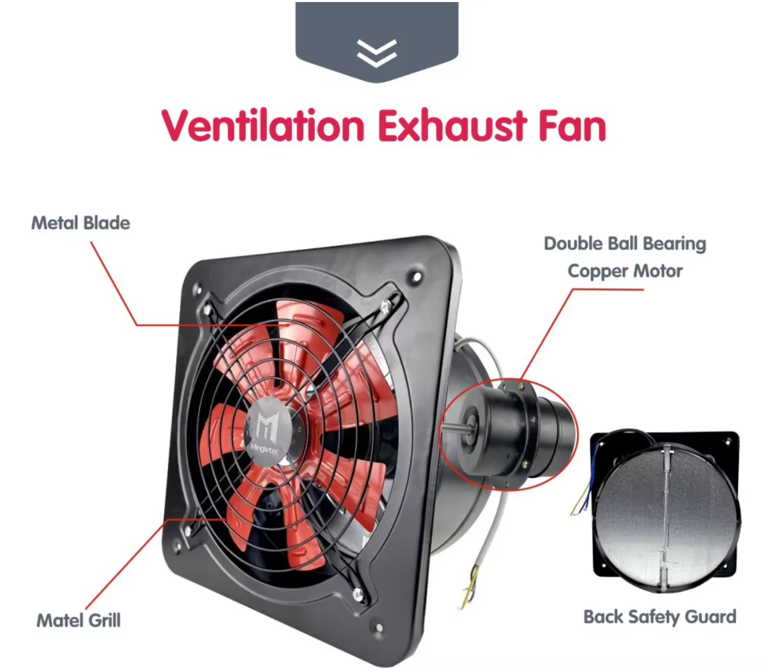 Wall Mounted Exhaust Fan, 2800rpm, 220V - detail 10