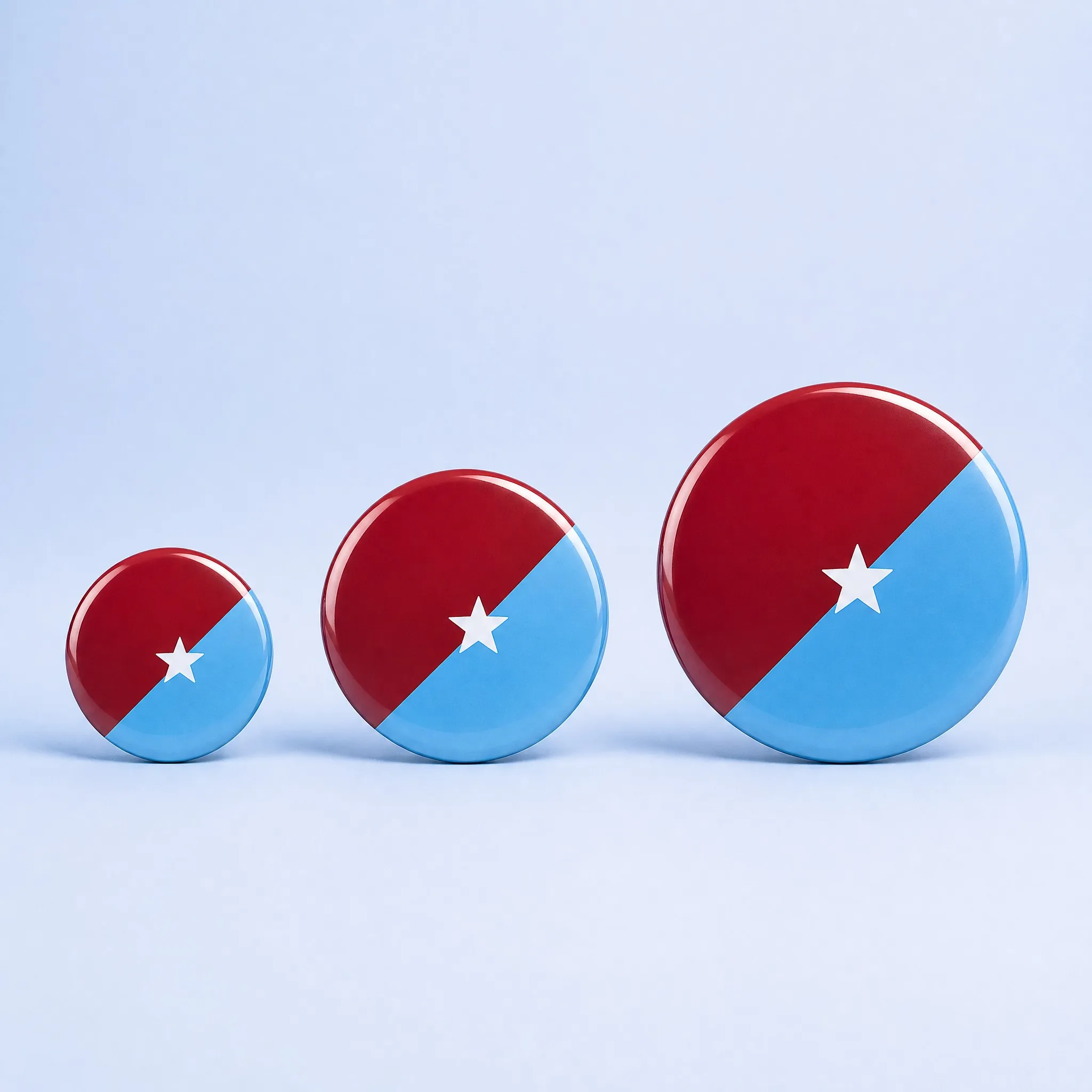 Magnetic button badge sizes 32mm 44mm 58mm