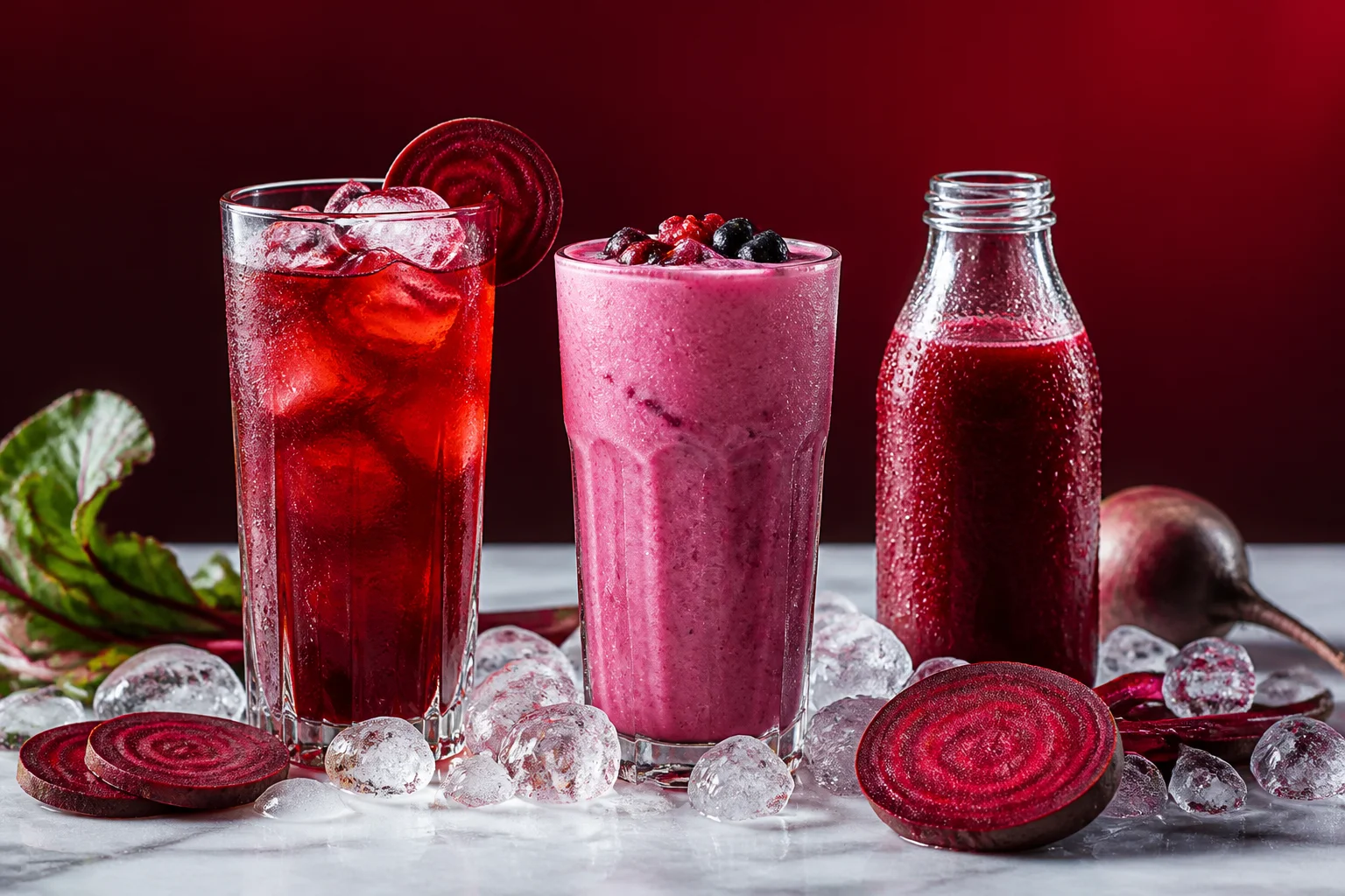 Beet red beverage and chilled application products