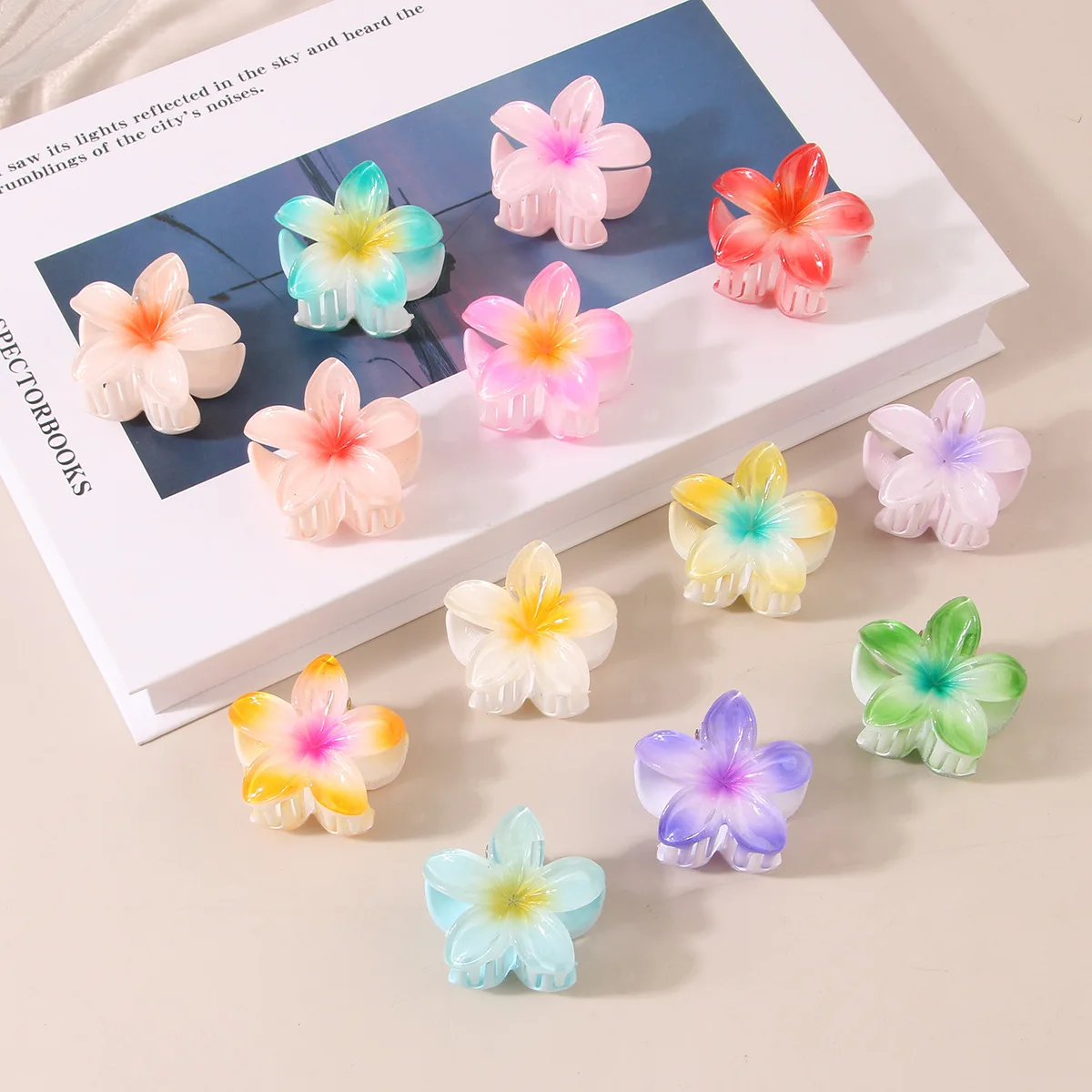 

Dowell Candy Color Hair Claw Clips 4cm Small Colorful Flower Sweet Hair Clip Accessories For Girls
