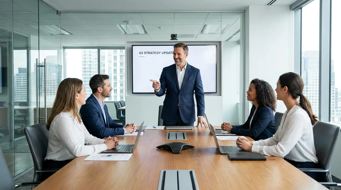 Executive leading with high energy