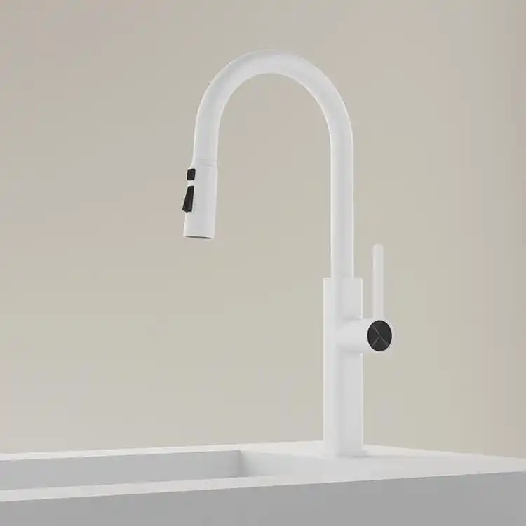 pure-white-pull-down-faucet-stream