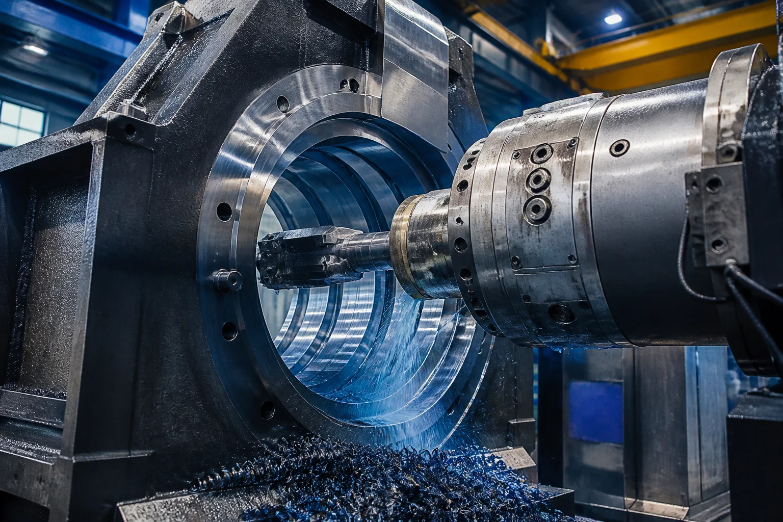 Heavy CNC horizontal boring machine precision boring large four-row roller bearing seat of chock