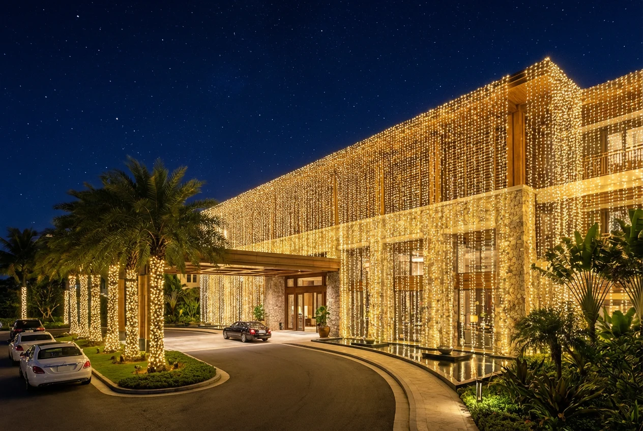 Custom Facade String Lighting