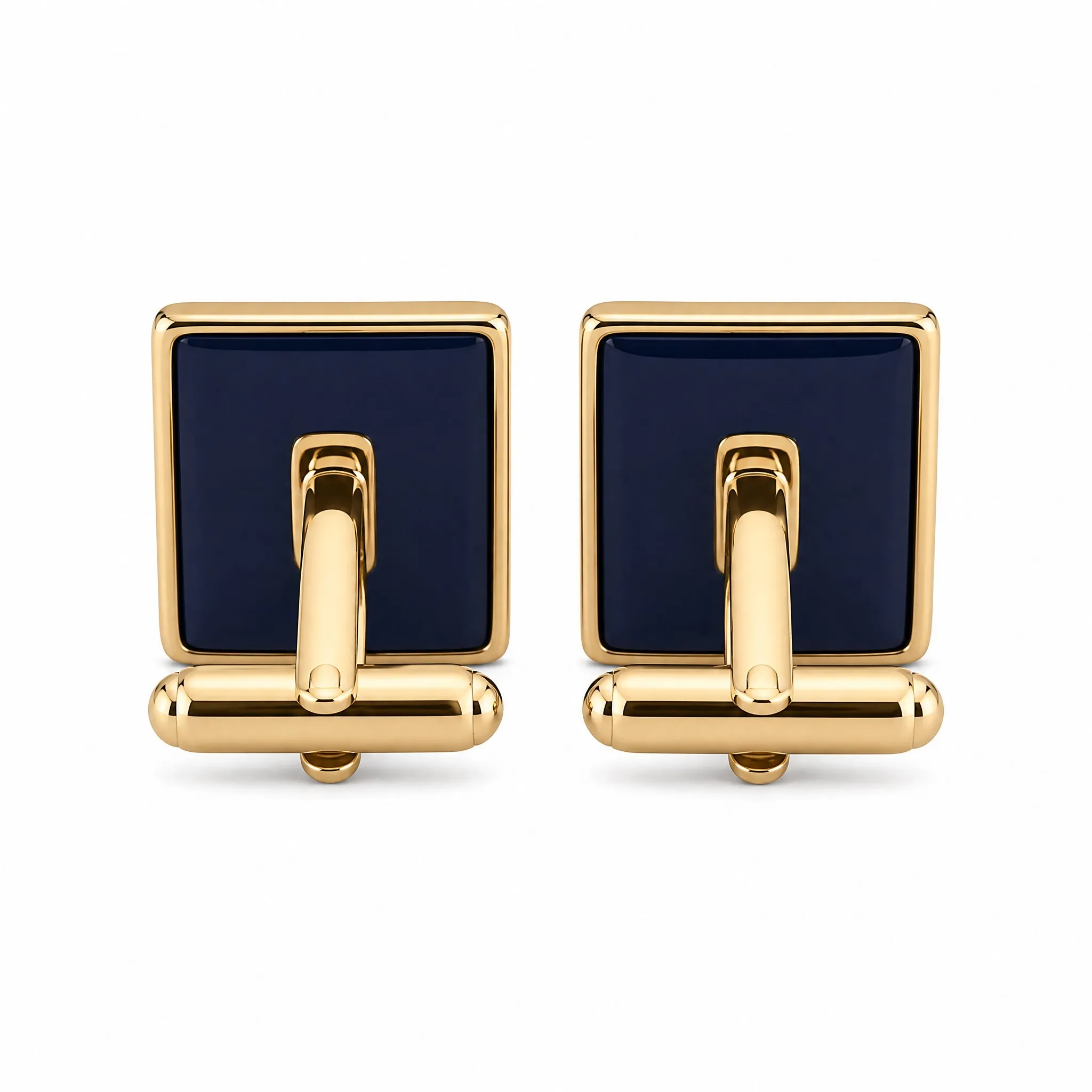 Whale back closure mechanism of enamel cufflinks
