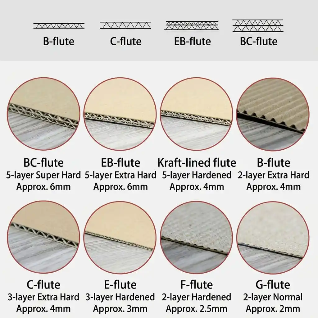 Visual comparison of different flutes