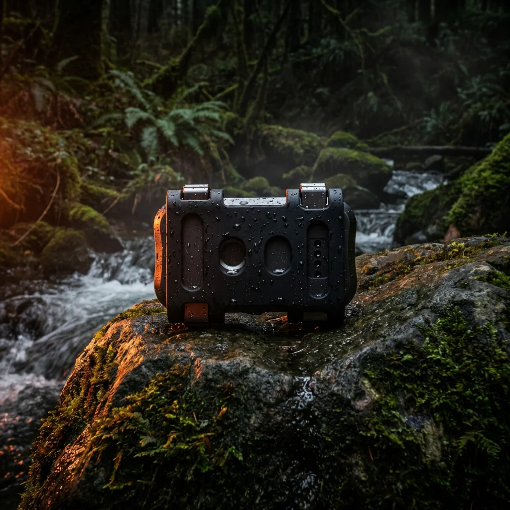 Trackrhino waterproof on forest rock