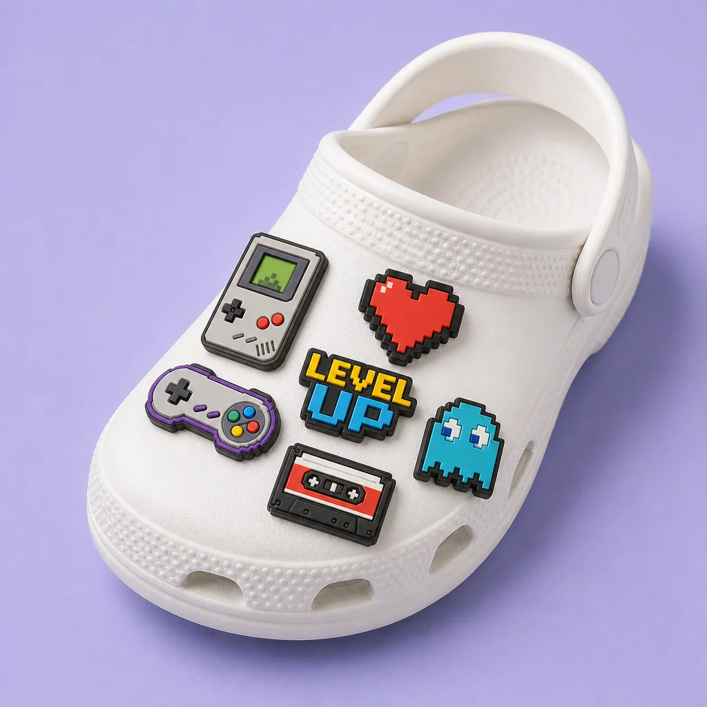 Y2K Retro 8-Bit Pixel Gaming Shoe Charms