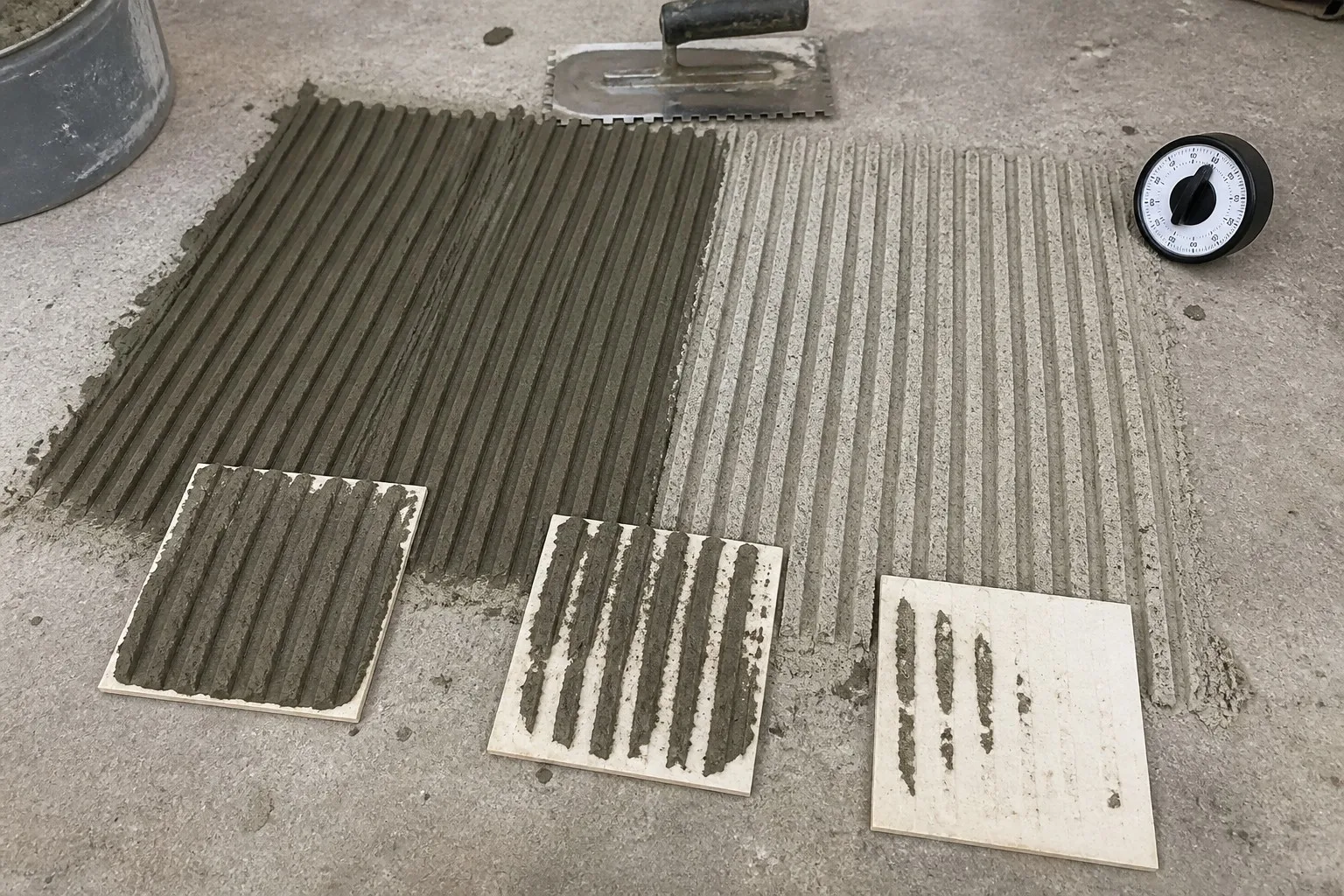 dry-mix mortar failures caused by short open time and rapid skinning