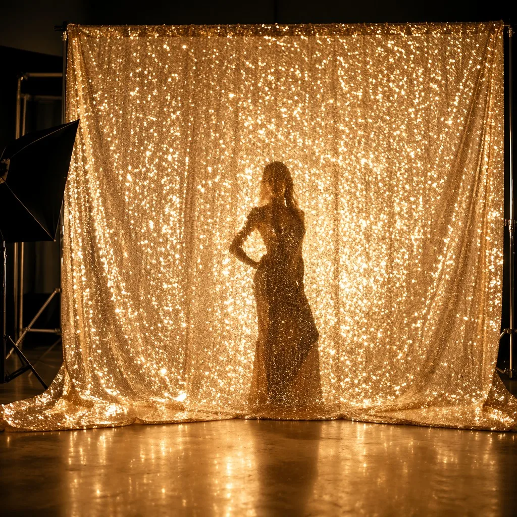 High-Density Sequin Fabric Backdrop