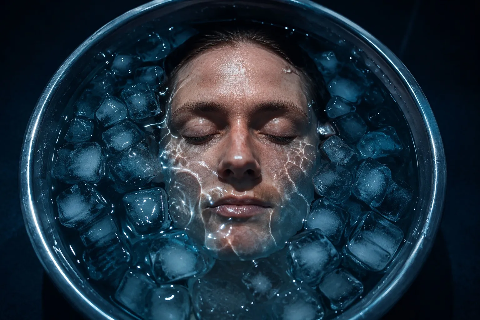 Cold water facial immersion technique