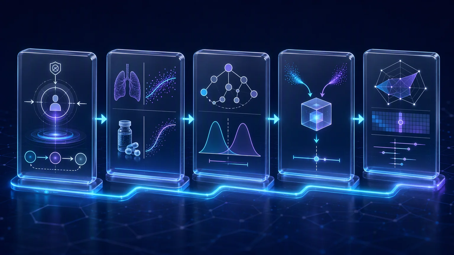 Five-stage AIPW clinical analysis workflow from estimand definition to sensitivity analysis