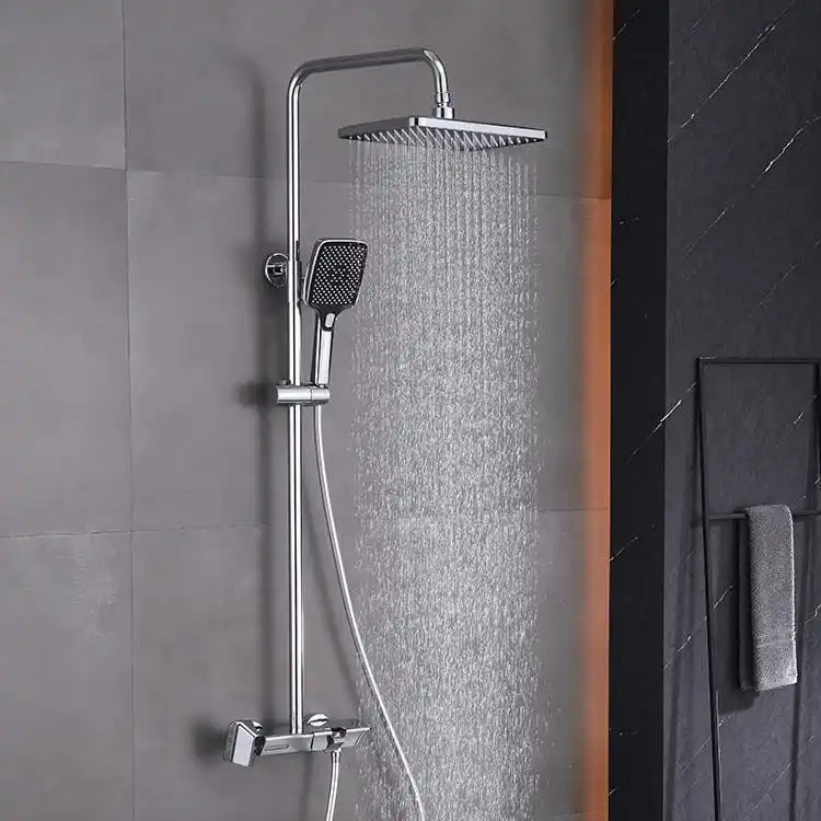 Chrome Thermostatic Shower Set Model 88 8021-3 Perspective View chrome-thermostatic-shower-set-perspective