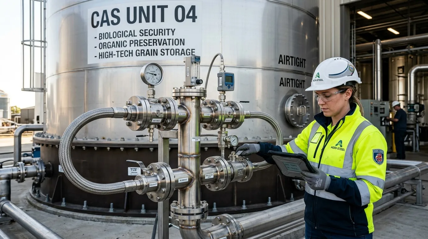 Controlled Atmosphere Storage (CAS) Grain Silo with Gas Injection Systems