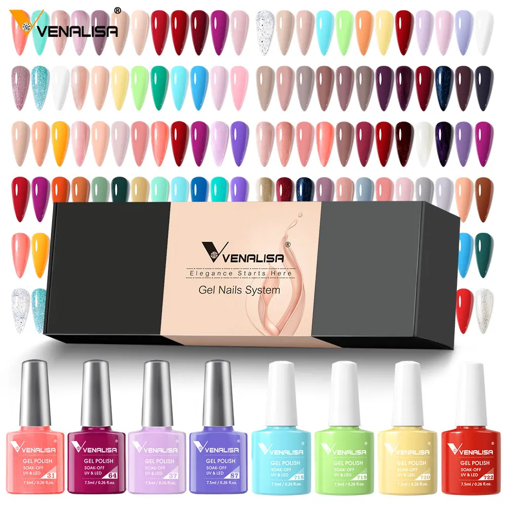 

Venalisa 12pcs/lot UV GEL Nail Polish Gift Kit 240 colors Nail Glitter/laser gel kit UV&LED French Nails gel polish Enamel Kit