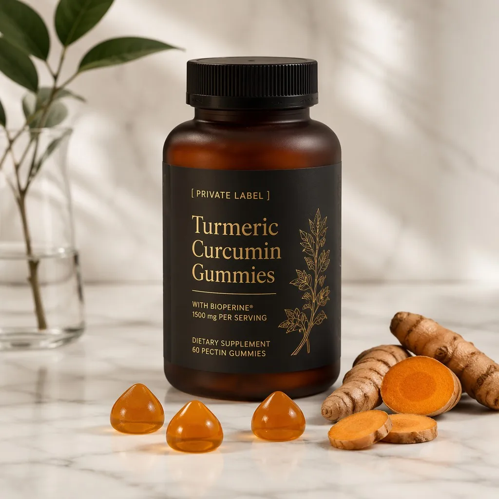 Turmeric Curcumin Gummies private label mockup
