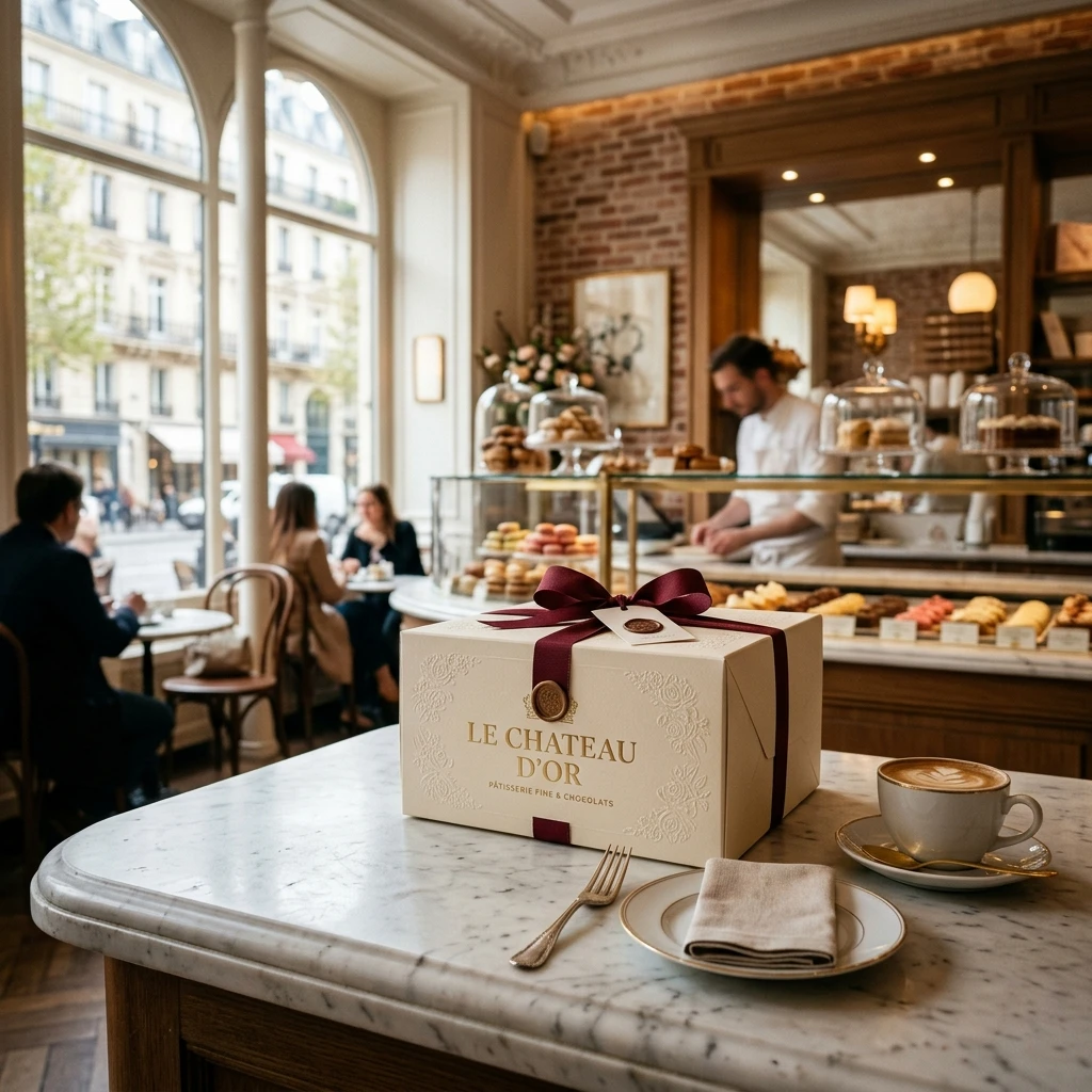 Premium Cake Box Presentation in Patisserie