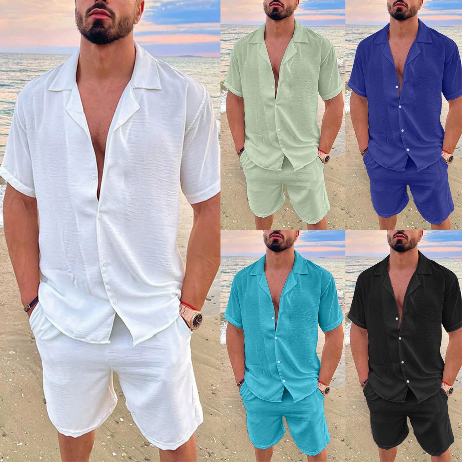 

Conyson Summer New 2023 New Design Custom 2023 Casual Gentle T-shirt Men's Printed Casual Short-Sleeved Beach Shirt Men's Suit