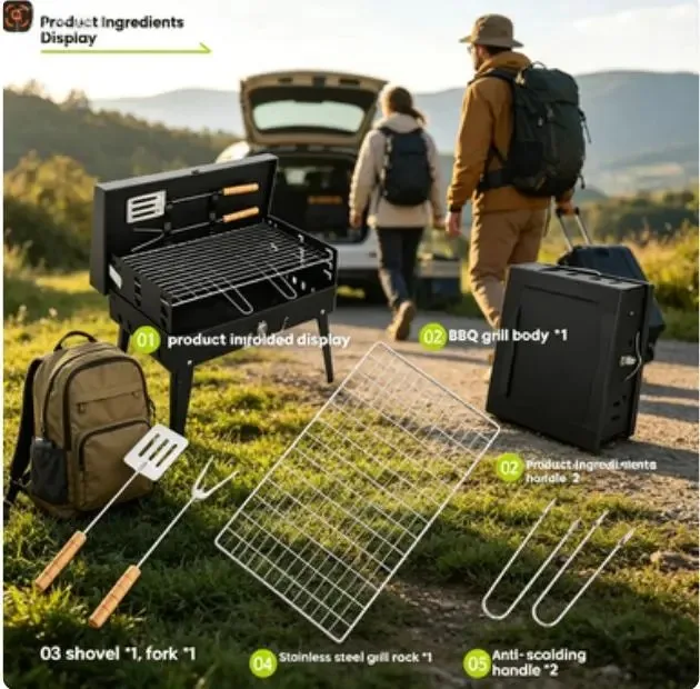 Kit Contents: Shovel, Fork, Grates, and Case