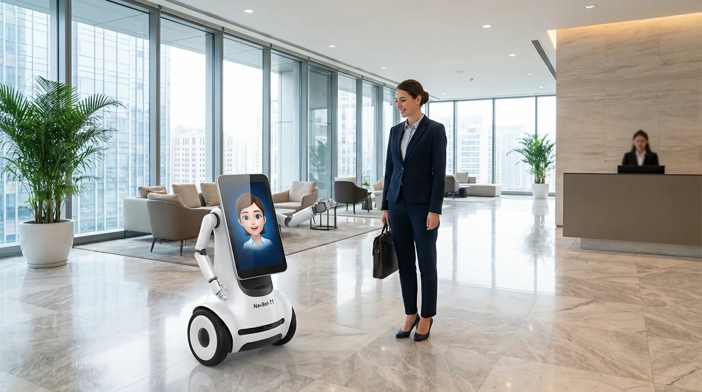 NavBot-T1 in office reception
