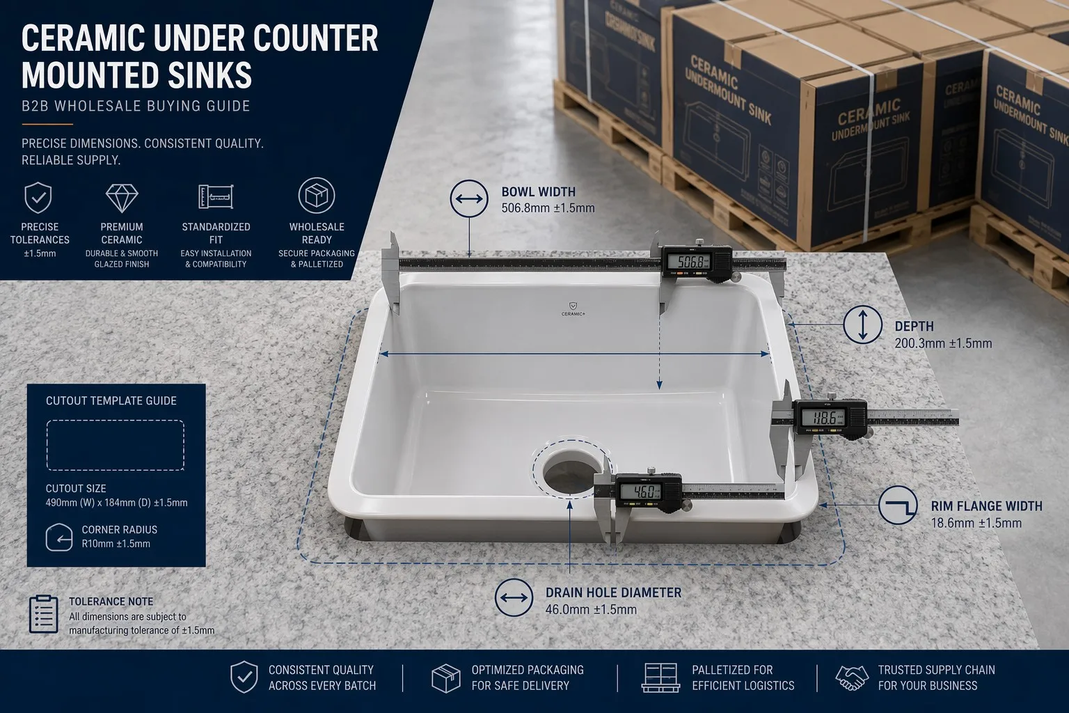 Ceramic sink dimensional tolerance measurement Ceramic sink dimensional tolerance measurement