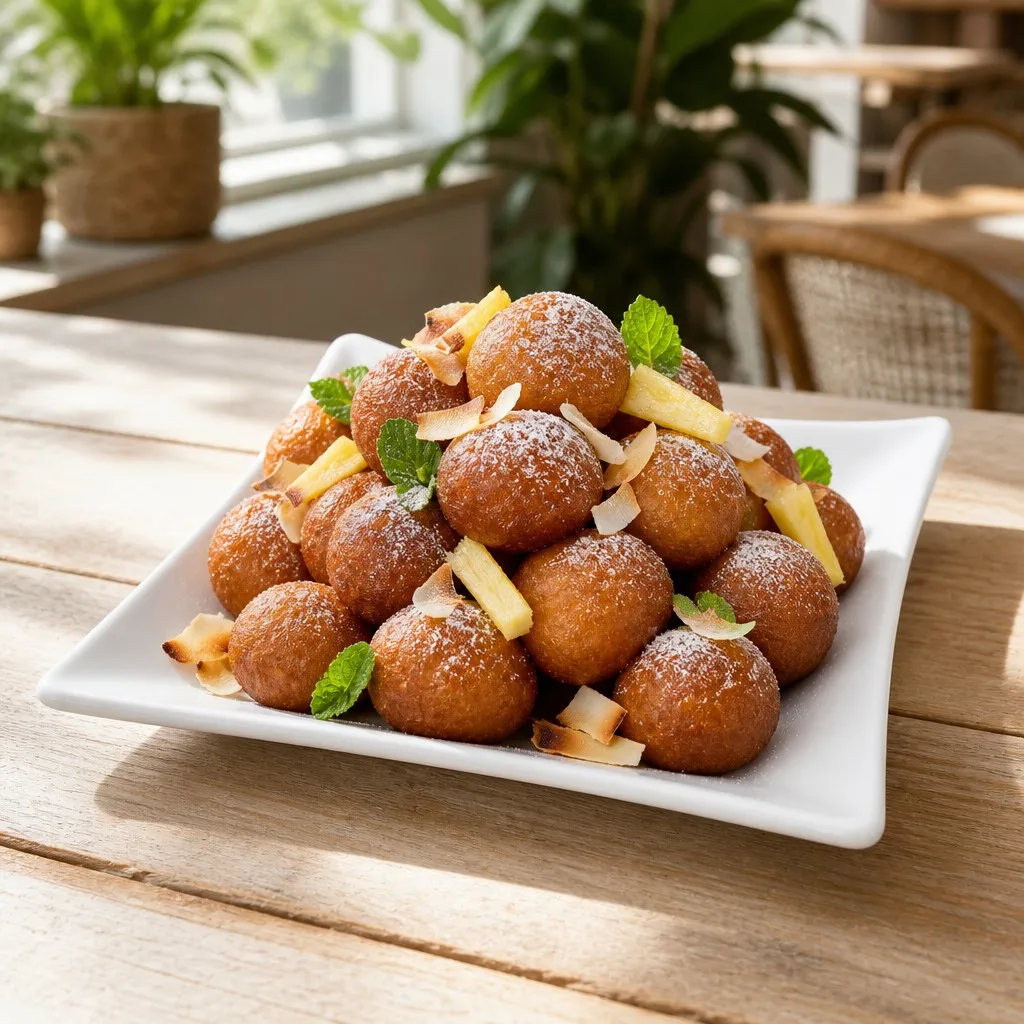 Scene puff puff dessert