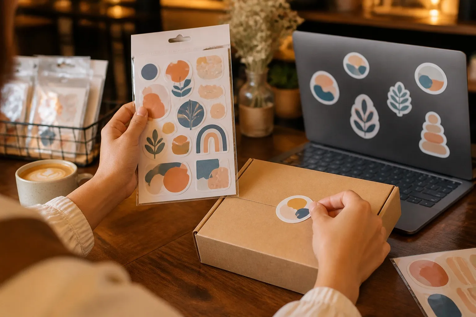 Sticker formats in real business use packaging and retail