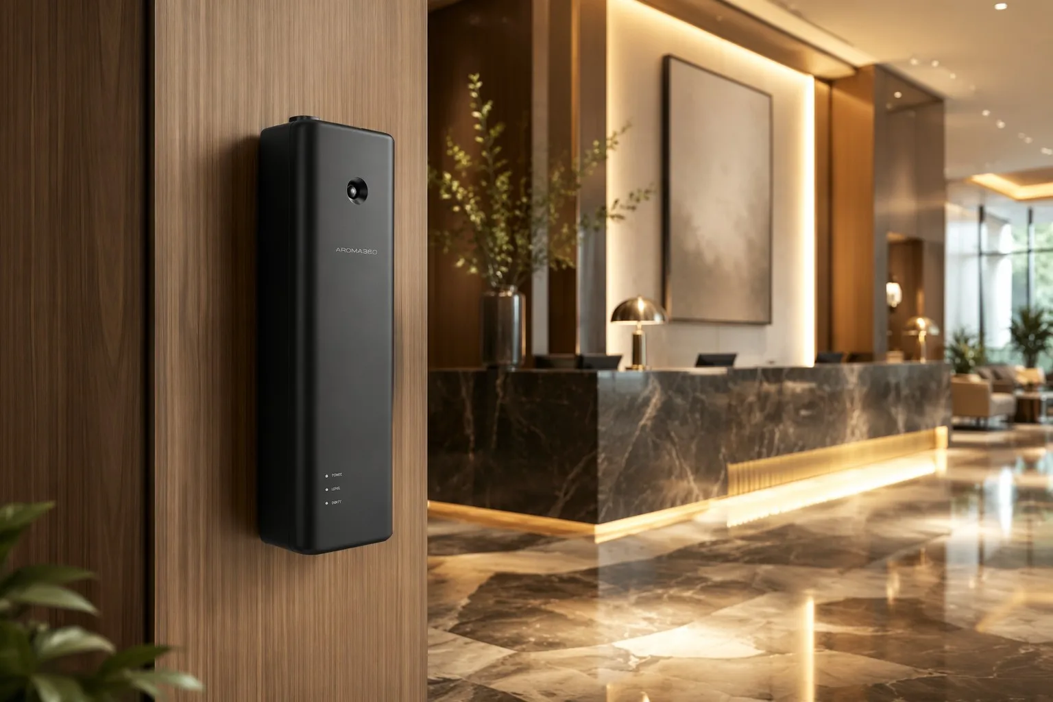 wholesale waterless diffusers installed in hotel lobby