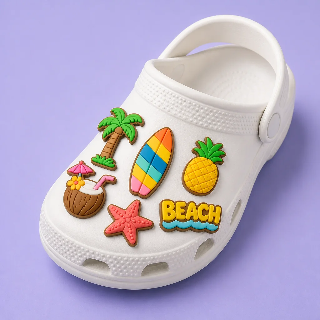 Summer Beach and Tropical Ocean Shoe Charms